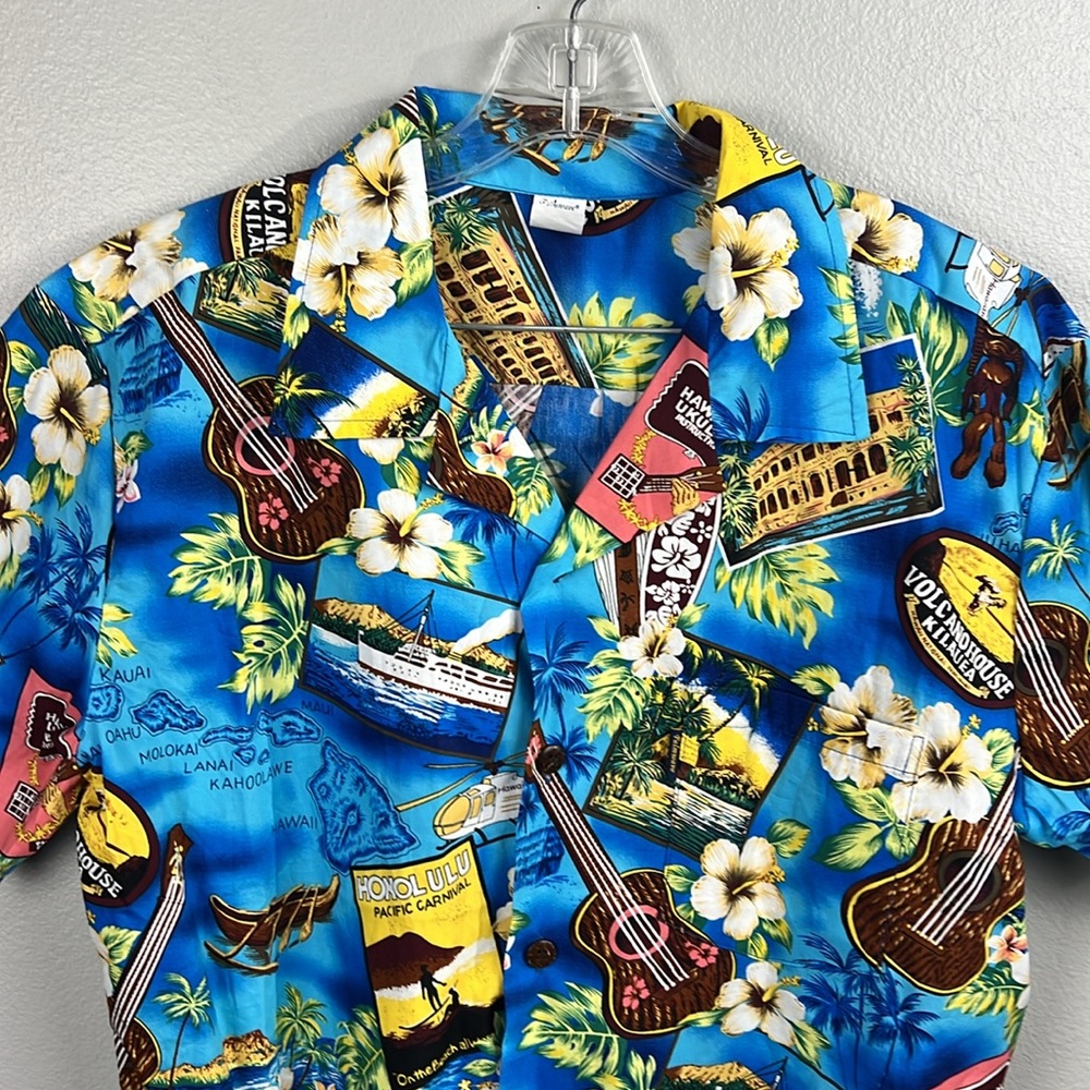 Palm Wave Hawaii "Ukelele" Aloha shirt - size M
